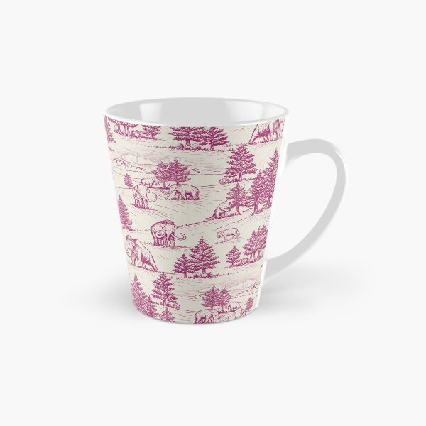 Item preview, Extinct Ice Age Animals Toile de Jouy in Magenta designed and sold by somecallmebeth.
