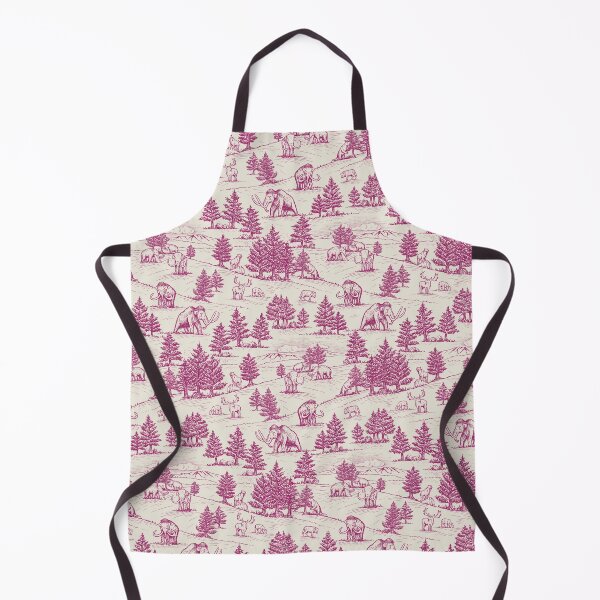 Item preview, Extinct Ice Age Animals Toile de Jouy in Magenta designed and sold by somecallmebeth.