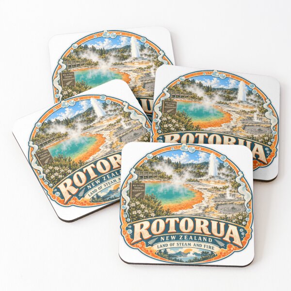 Item preview, Rotorua New Zealand Land Of Steam And Fire Travel Tourist Geothermal designed and sold by SEEM-drawing.