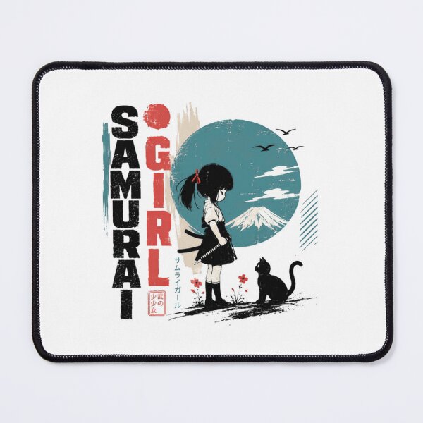 Item preview, Samurai Girl Japanese Warrior Cat Lover Mount Fuji Japan designed and sold by JonesFlora2025.