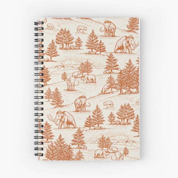 Item preview, Extinct Ice Age Animals Toile de Jouy in Orange designed and sold by somecallmebeth.
