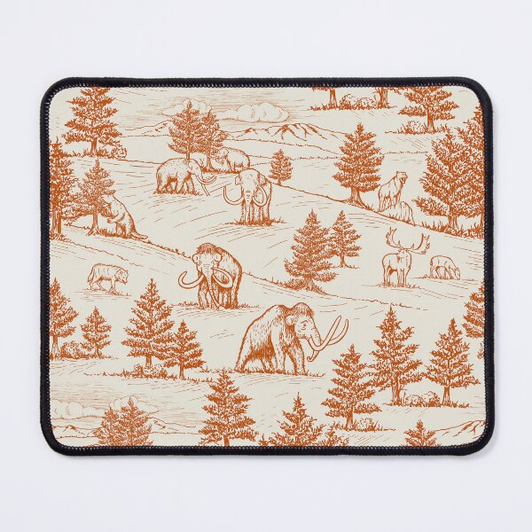 Item preview, Extinct Ice Age Animals Toile de Jouy in Orange designed and sold by somecallmebeth.