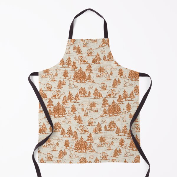 Item preview, Extinct Ice Age Animals Toile de Jouy in Orange designed and sold by somecallmebeth.