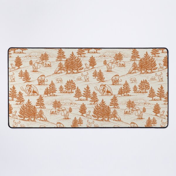 Item preview, Extinct Ice Age Animals Toile de Jouy in Orange designed and sold by somecallmebeth.
