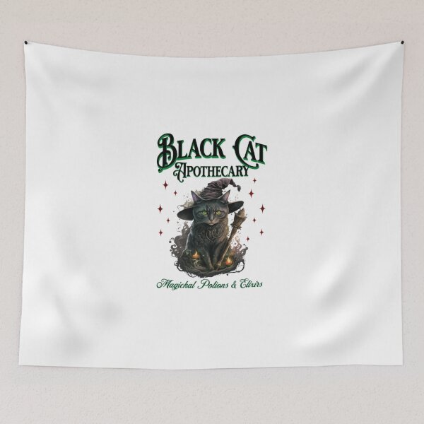 Item preview, Black Cat Apothecary Magickal Potions Witchy Halloween Art designed and sold by OwenGibbse.