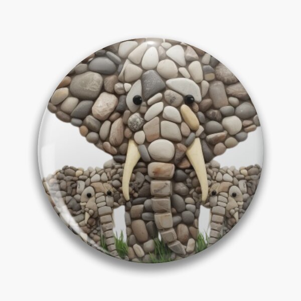 Item preview, Artisan Pebble Elephant Family Portrait (Very descriptive and appealing) designed and sold by PrintWavePro.