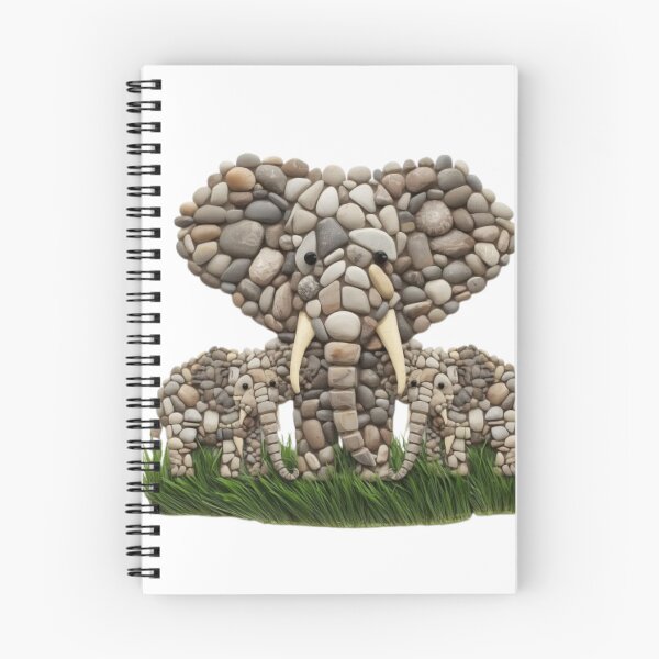 Item preview, Artisan Pebble Elephant Family Portrait (Very descriptive and appealing) designed and sold by PrintWavePro.