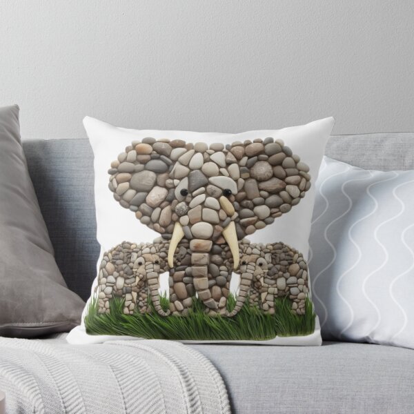 Item preview, Artisan Pebble Elephant Family Portrait (Very descriptive and appealing) designed and sold by PrintWavePro.
