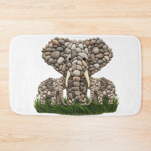 Item preview, Artisan Pebble Elephant Family Portrait (Very descriptive and appealing) designed and sold by PrintWavePro.