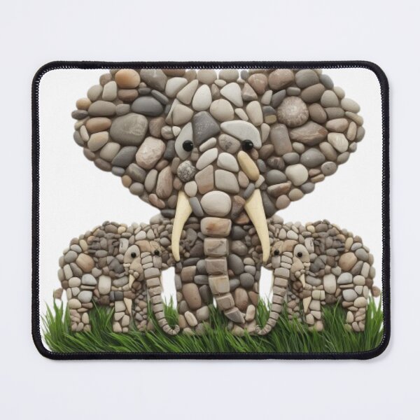 Item preview, Artisan Pebble Elephant Family Portrait (Very descriptive and appealing) designed and sold by PrintWavePro.