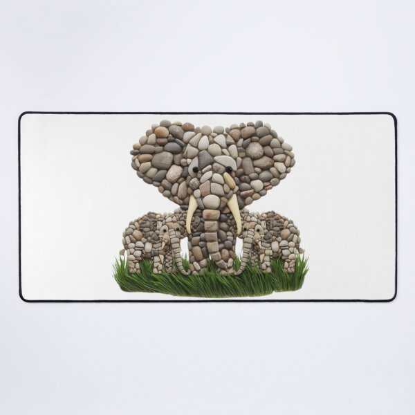 Item preview, Artisan Pebble Elephant Family Portrait (Very descriptive and appealing) designed and sold by PrintWavePro.