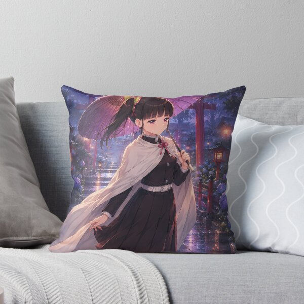 Item preview, Kanao Tsuyuri Demon Slayer Rainy Shrine Umbrella designed and sold by SolenneAzur.