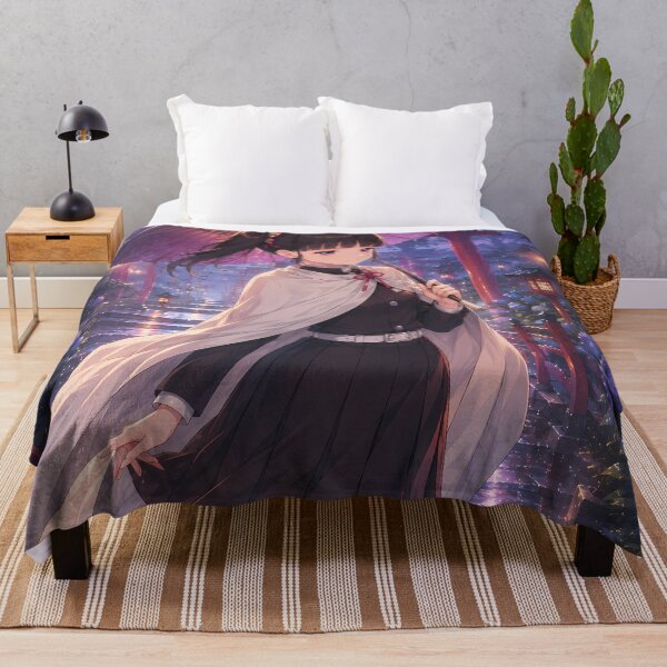 Item preview, Kanao Tsuyuri Demon Slayer Rainy Shrine Umbrella designed and sold by SolenneAzur.