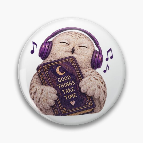 Item preview, White Owl  Holding “Good Things Take Time” Book designed and sold by CosmicCutouts.