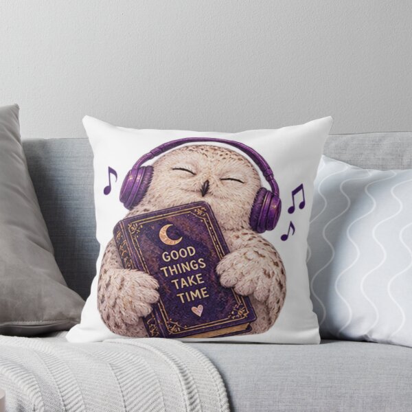 Item preview, White Owl Holding “Good Things Take Time” Book designed and sold by CosmicCutouts.