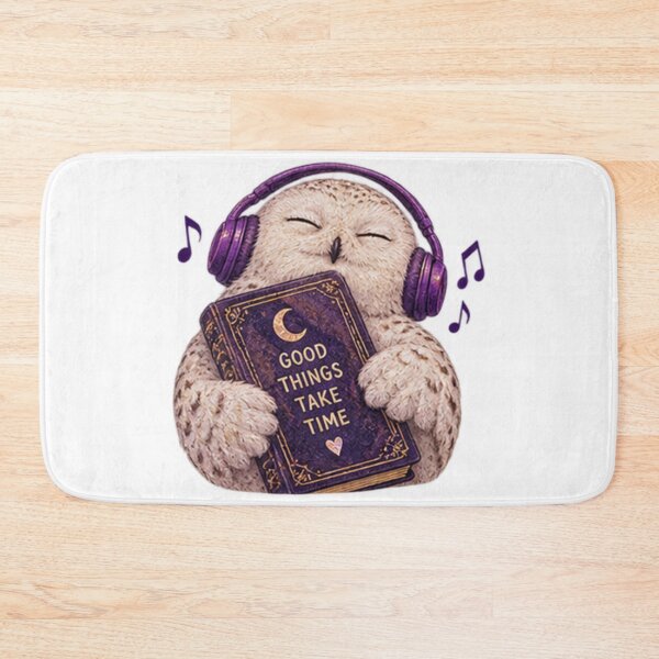 Item preview, White Owl  Holding “Good Things Take Time” Book designed and sold by CosmicCutouts.