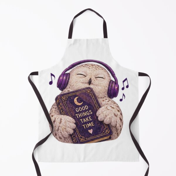 Item preview, White Owl  Holding “Good Things Take Time” Book designed and sold by CosmicCutouts.