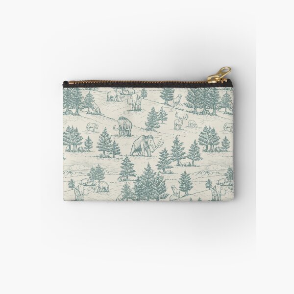 Item preview, Extinct Ice Age Animals Toile de Jouy in Teal designed and sold by somecallmebeth.