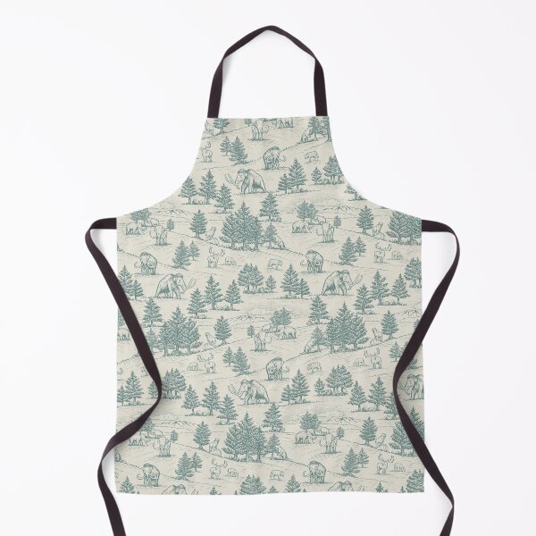 Item preview, Extinct Ice Age Animals Toile de Jouy in Teal designed and sold by somecallmebeth.