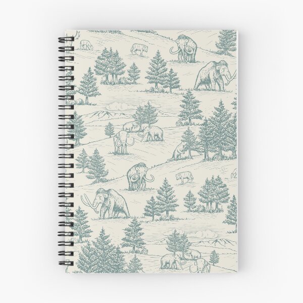Item preview, Extinct Ice Age Animals Toile de Jouy in Teal designed and sold by somecallmebeth.