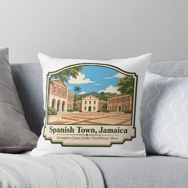 Item preview, Spanish Town, Jamaica Georgian Lines Under Caribbean Skies Jamaican Travel Souvenir Caribbean History designed and sold by SEEM-drawing.