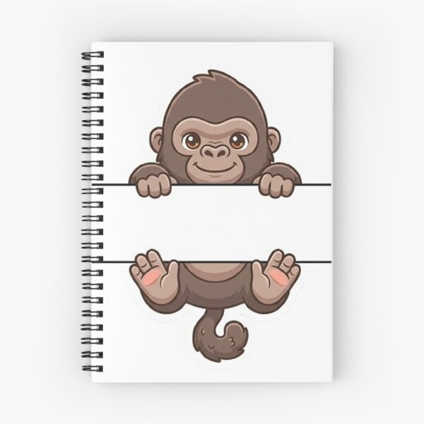 Item preview, Cute Peeking Gorilla Monkey Name Frame Split Monogram designed and sold by PetalsPaws.
