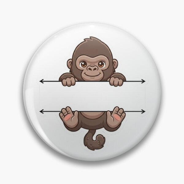 Item preview, Cute Peeking Gorilla Monkey Name Frame Split Monogram designed and sold by PetalsPaws.