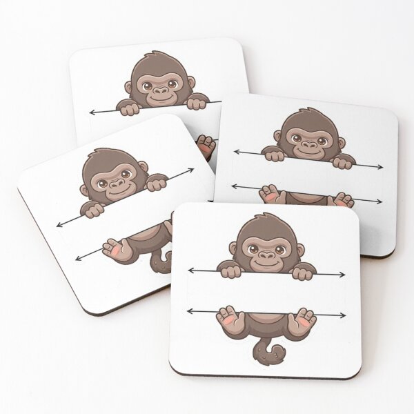 Item preview, Cute Peeking Gorilla Monkey Name Frame Split Monogram designed and sold by PetalsPaws.