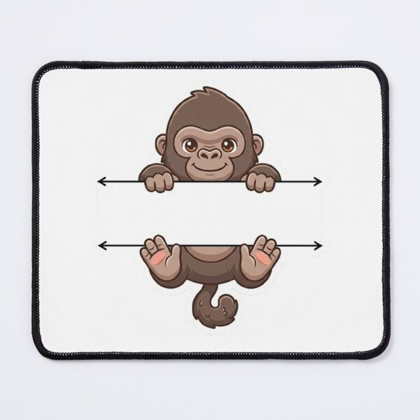 Item preview, Cute Peeking Gorilla Monkey Name Frame Split Monogram designed and sold by PetalsPaws.