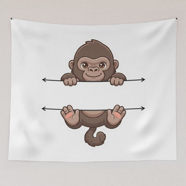 Item preview, Cute Peeking Gorilla Monkey Name Frame Split Monogram designed and sold by PetalsPaws.
