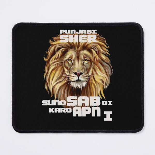 Item preview, Punjabi Sher Lion Head Regal Gold Mane Typography designed and sold by OwenGibbse.