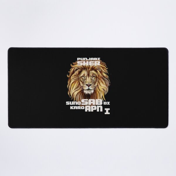 Item preview, Punjabi Sher Lion Head Regal Gold Mane Typography designed and sold by OwenGibbse.