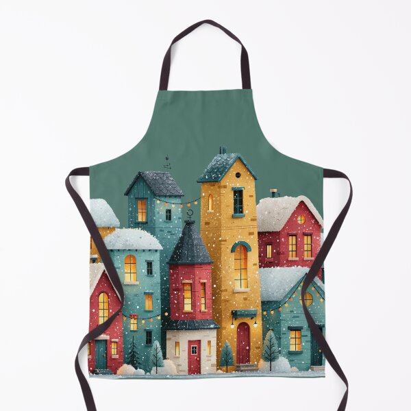 Item preview, Colorful Cozy Winter Village Christmas Art designed and sold by colorful-white.