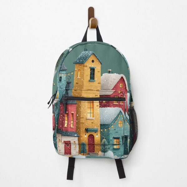 Item preview, Colorful Cozy Winter Village Christmas Art designed and sold by colorful-white.