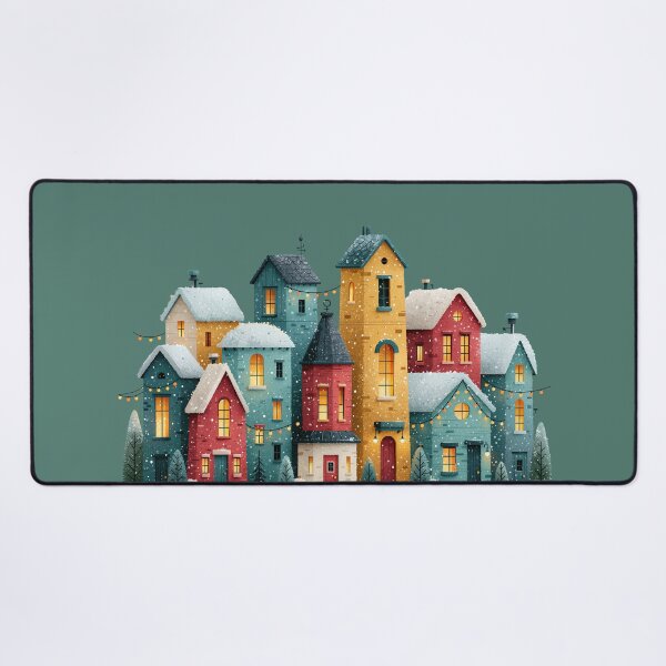 Item preview, Colorful Cozy Winter Village Christmas Art designed and sold by colorful-white.