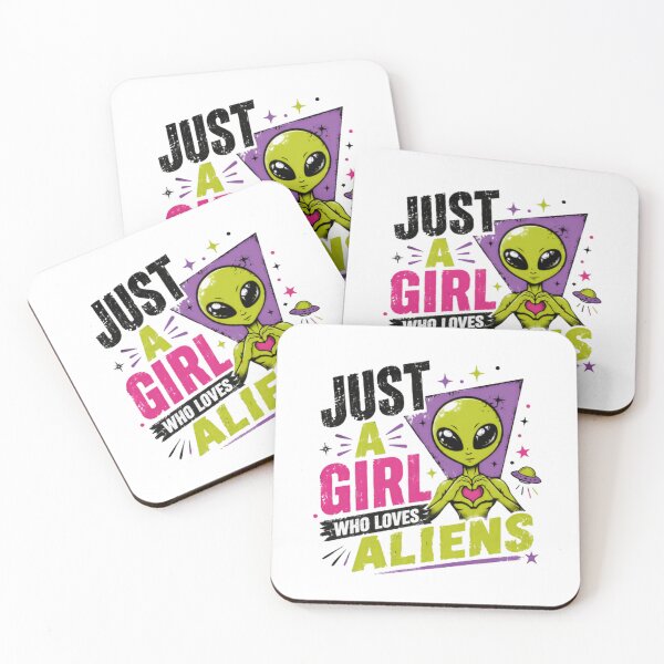 Item preview, Just A Girl Who Loves Aliens Extraterrestrial Sci Fi Space Fan designed and sold by SkeletonsDanger.