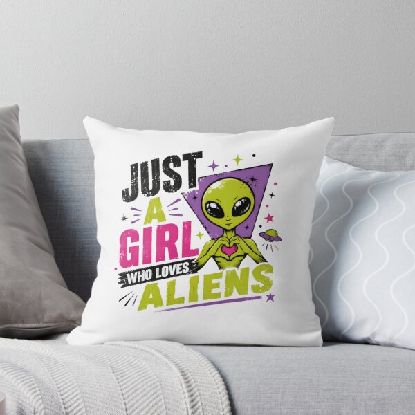 Item preview, Just A Girl Who Loves Aliens Extraterrestrial Sci Fi Space Fan designed and sold by SkeletonsDanger.