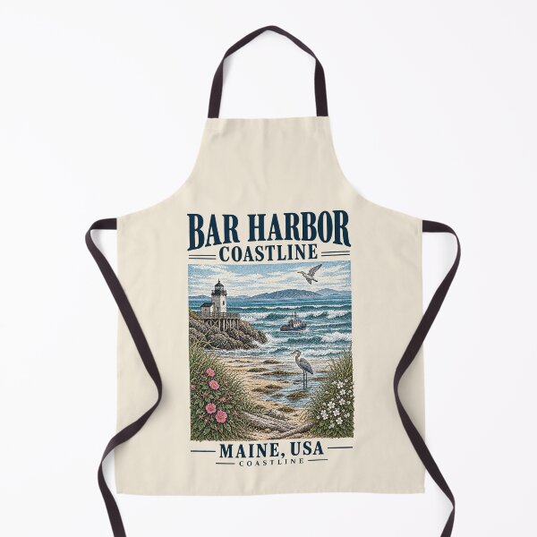 Item preview, Bar Harbor Coastline, Maine, USA [Vintage Illustration] designed and sold by elektronen.