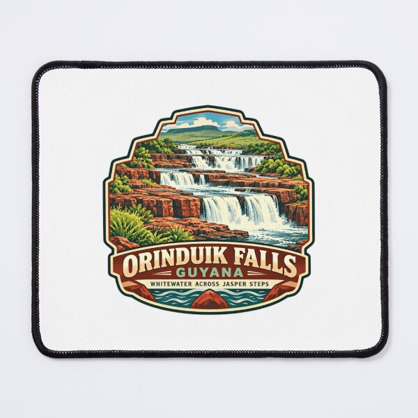 Item preview, Orinduik Falls Guyana Whitewater Across Jasper Steps Travel Explorer Souvenir designed and sold by SEEM-drawing.