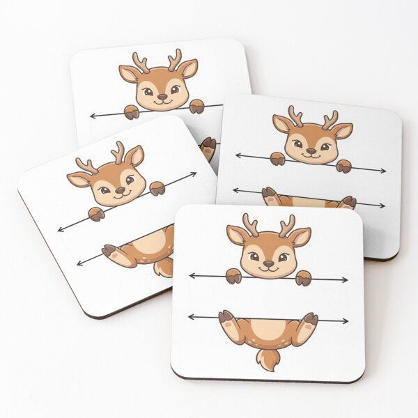 Item preview, Cute Peeking Deer Name Frame Split Monogram designed and sold by PetalsPaws.