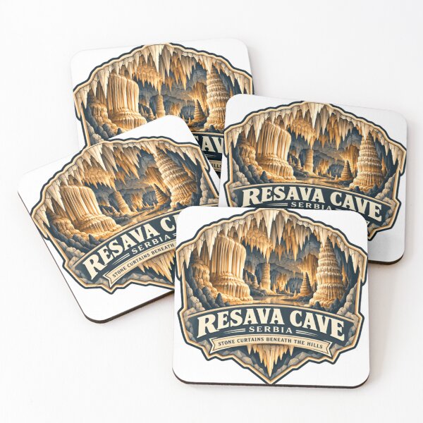 Item preview, Resava Cave Serbia Stone Curtains Beneath The Hills Travel Explorer Tourist Speleology Landmark designed and sold by SEEM-drawing.