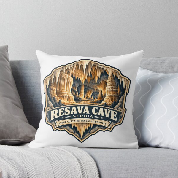 Item preview, Resava Cave Serbia Stone Curtains Beneath The Hills Travel Explorer Tourist Speleology Landmark designed and sold by SEEM-drawing.