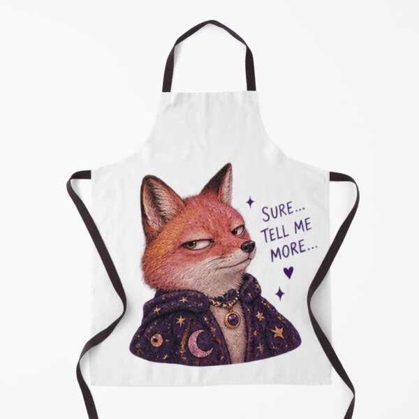 Item preview, Sarcastic Fox in Wizard Cloak Saying “Sure, Tell Me More” designed and sold by CosmicCutouts.