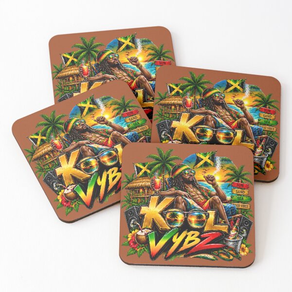 Item preview, Kool Vybz Jamaica Reggae Vibe Tropical Beach Sunset Art   designed and sold by digitalbob60.
