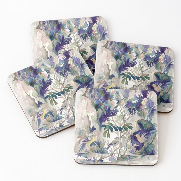 Item preview, Indigo Chinoiserie Birds Watercolor Toile designed and sold by Fani*.