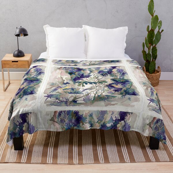 Item preview, Indigo Chinoiserie Birds Watercolor Toile designed and sold by Fani*.