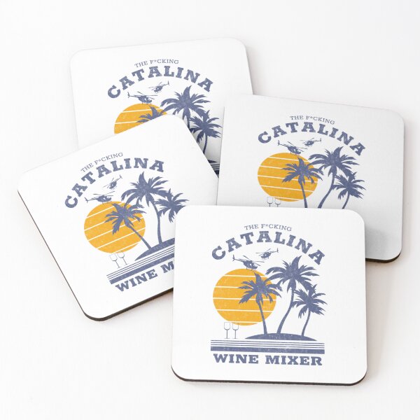 Item preview, Retro Retro Catalina Sunset Island Wine Mixer Helicopter Art designed and sold by OwenGibbse.