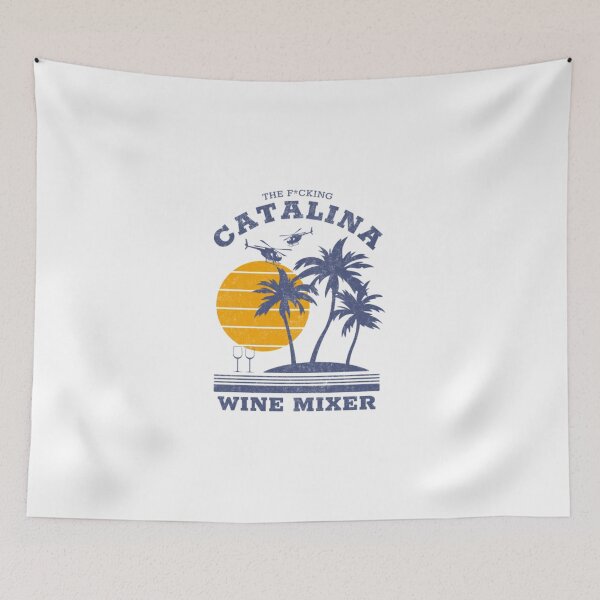 Item preview, Retro Retro Catalina Sunset Island Wine Mixer Helicopter Art designed and sold by OwenGibbse.