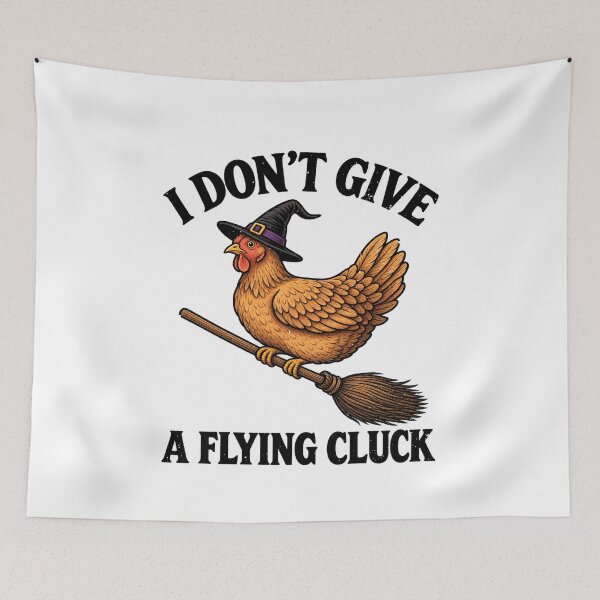 Item preview, Funny I Don't Give A Flying Cluck Witch Naughty Pun Chicken Art designed and sold by elderberry.
