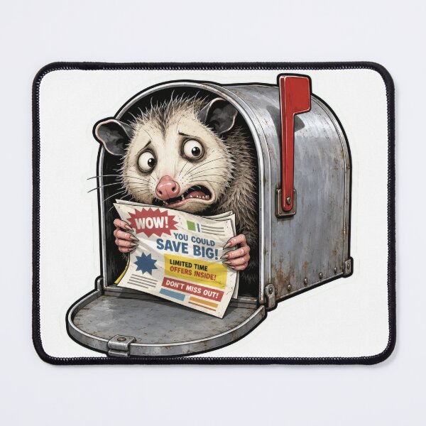 Item preview, Junk Mail Panic Opossum designed and sold by TrendScanner.